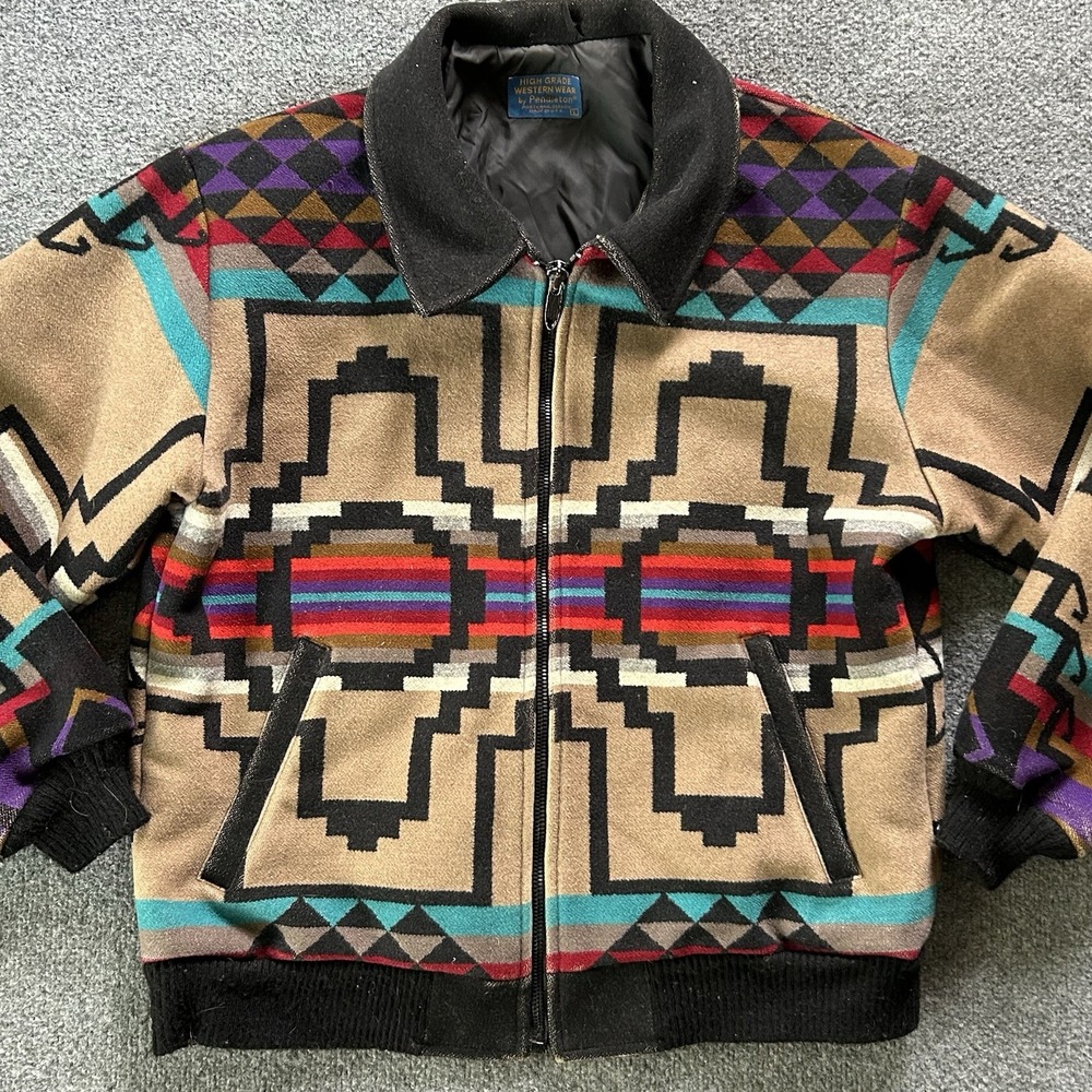 Pendleton Jacket Men arge Western Wear Chief Joseph Native‎ Wool VTG USA Aztec